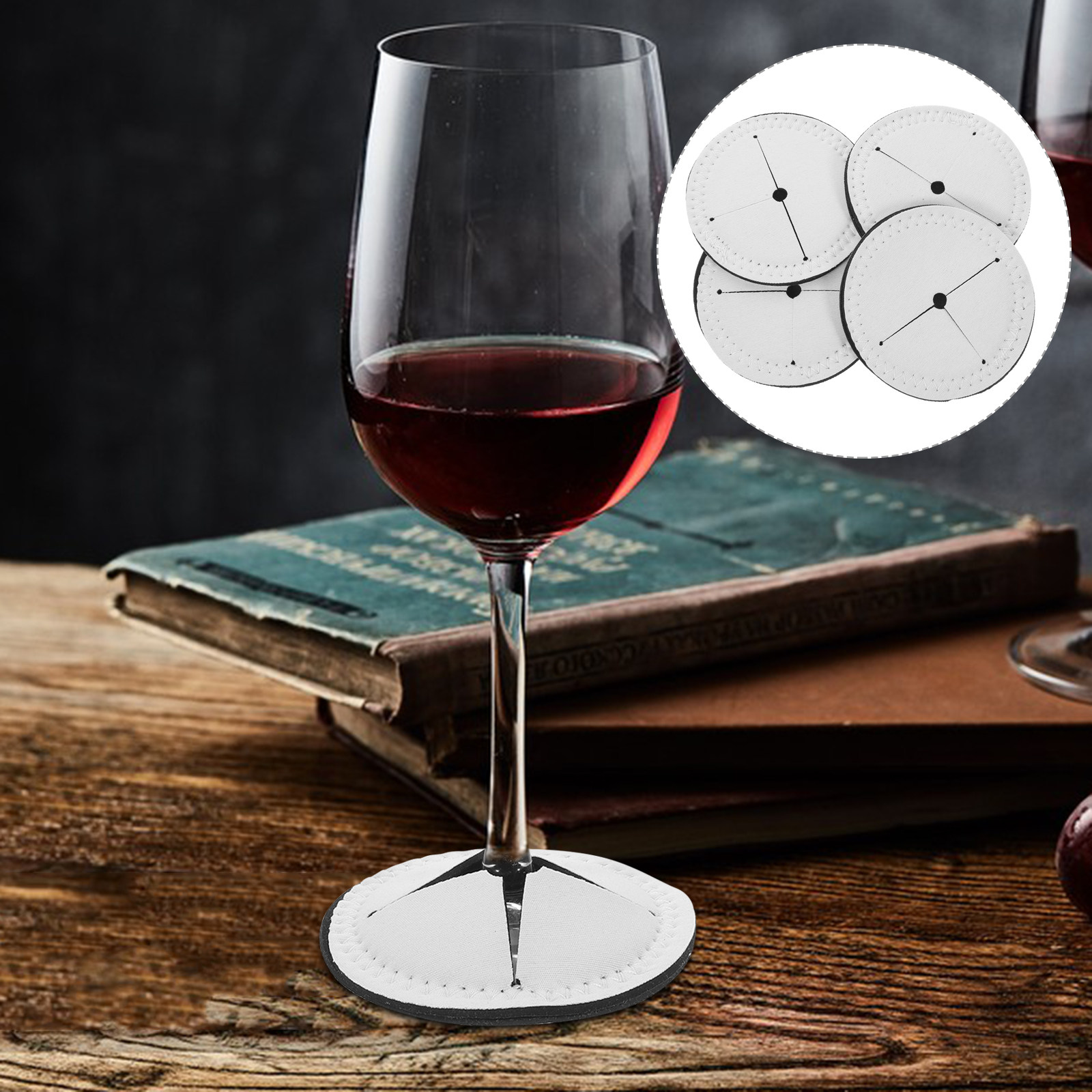 Coaster Sublimation Blank - 4 Pezzi Sottobicchieri Rotondi per Sublimazione,