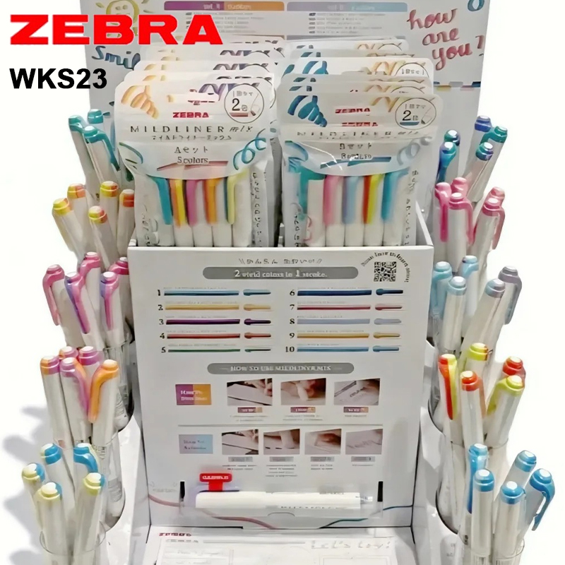 Zebra Pen Mildliner - Evidenziatore Bicolore Zebra WKS23 Mildliner Mix,