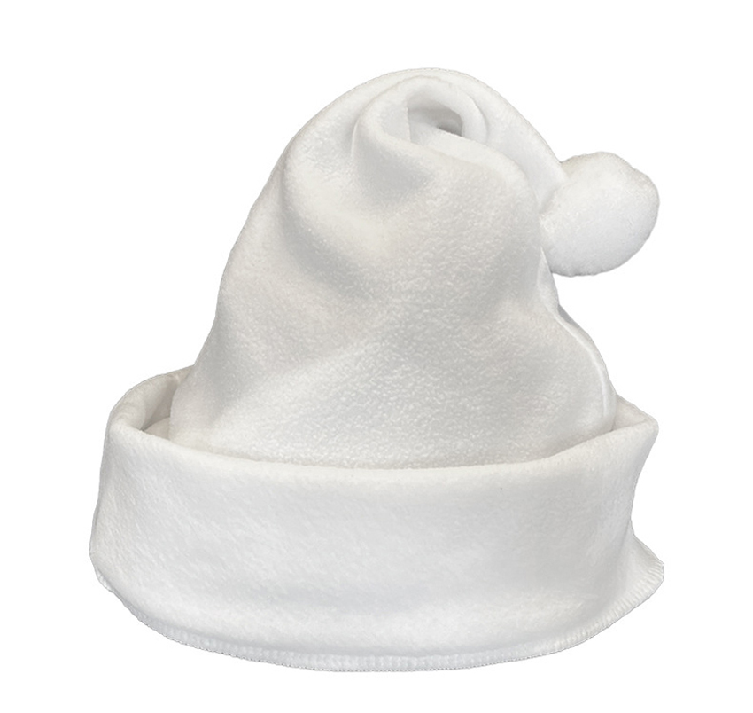 Hat Sublimation Blank - Cappello natalizio in pile polare bianco