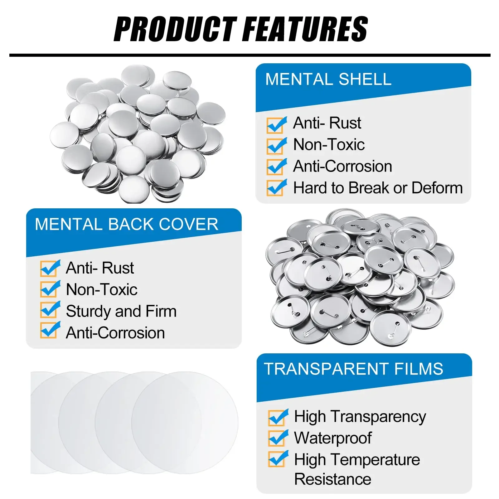 100 pezzi di bottoni vuoti per - Button Badge Blank recensione e prezzo